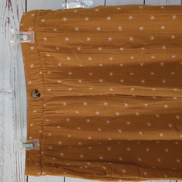 Wonderly Gold Gauze Wide Leg Pants Flowy Boho Lagenlook Plus Size 1X NWT Beachy - Picture 6 of 15